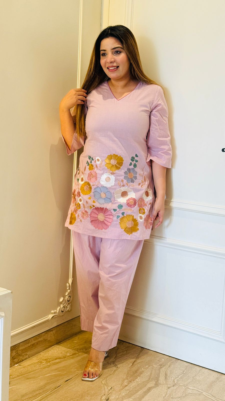 Inaya Farshi Salwar- Blue, Pink